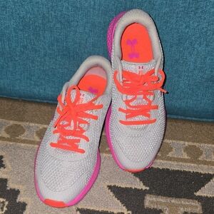 Under Armour Gray and Neon Pink Running Shoes